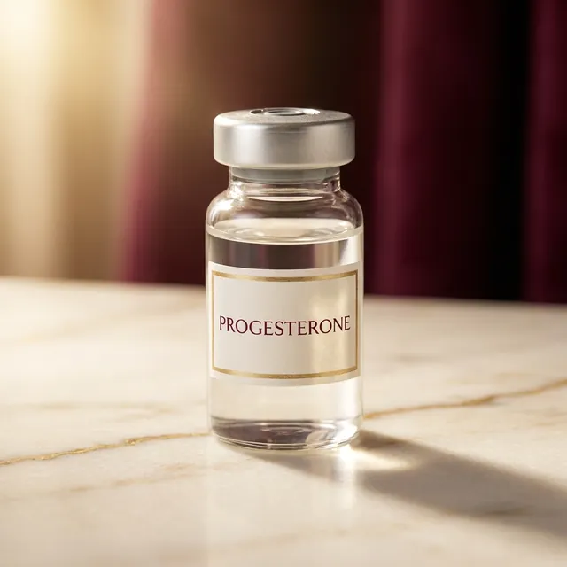 Progesterone therapy vial